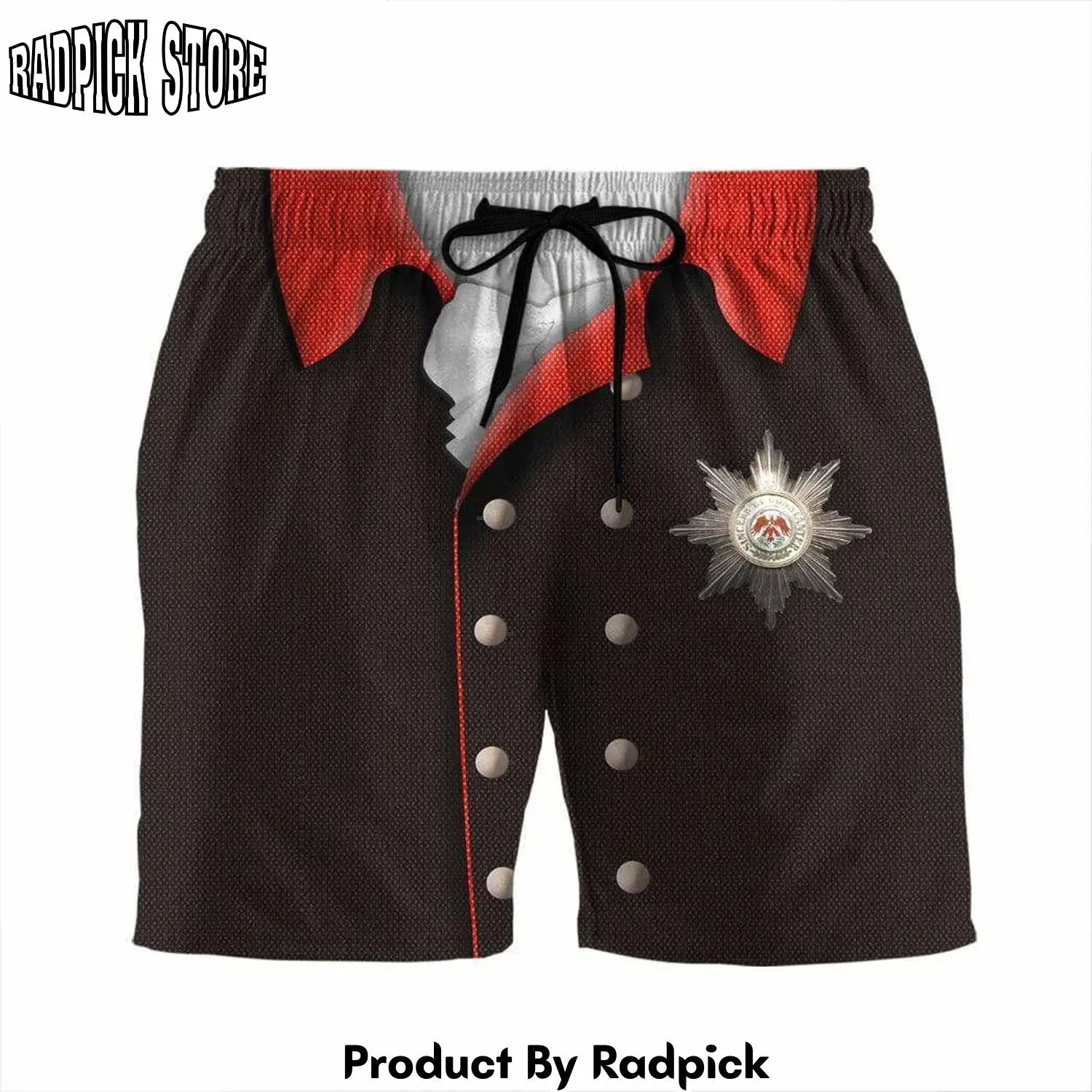 Radpick 3d frederick the great custom beach shorts swim trunks rp631521
